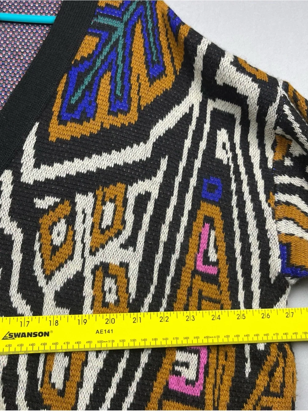 FARM Rio Caramel Tropical Cardigan Size Large Multicolor Knit Oversize Geometric - Picture 6 of 7